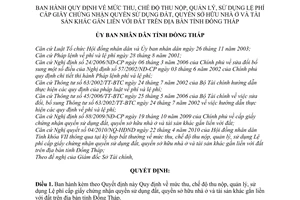 Quyết định 09/2010/QĐ-UBND thu nộp, quản lý, sử dụng Lệ phí cấp giấy chứng nhận