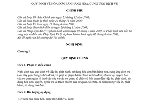 Nghị định 51/2010/NĐ-CP hóa đơn bán hàng hóa, cung ứng dịch vụ