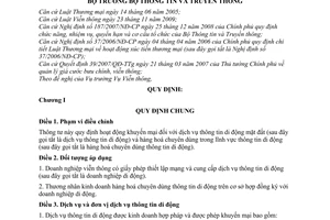 Thông tư 11/2010/TT-BTTTT hoạt động khuyến mại dịch vụ thông tin di động