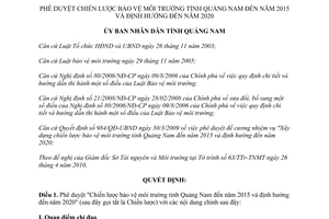 Quyết định 1571/QĐ-UBND năm 2010 về phê duyệt Chiến lược bảo vệ môi trường