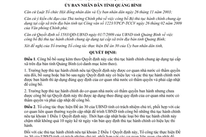 Quyết định 1070/QĐ-UBND năm 2010 bổ sung thủ tục hành chính cấp xã Quảng Bình