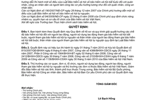 Quyết định 777/QĐ-BHXH hồ sơ quy trình giải hưởng các chế độ BHXH