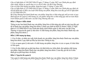 Thông tư 19/2010/TT-BCT danh mục sản phẩm, hàng hóa