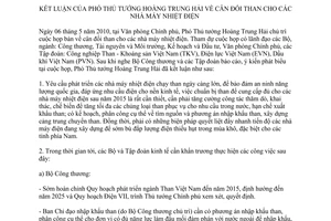 Thông báo 125/TB-VPCP kết luận Phó Thủ tướng Hoàng Trung Hải