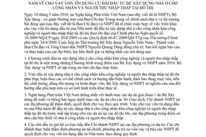 Thông báo 16/TB-BXD-NHPT kết luận cuộc họp giữa Bộ Xây dựng