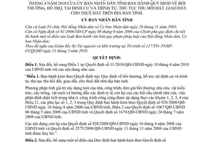 Quyết định 15/2010/QĐ-UBND sửa đổi Quyết định 11/2010/QĐ-UBND