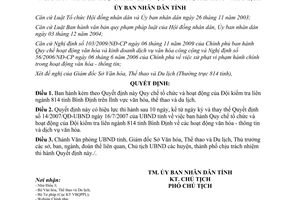 Quyết định 08/2010/QĐ-UBND tổ chức hoạt động Đội kiểm tra liên ngành 814