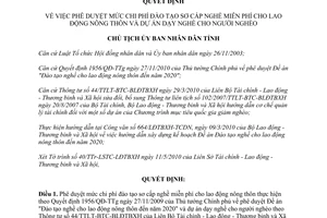 Quyết định 1197/2010/QĐ-UBND chi phí đào tạo sơ cấp nghề miễn phí cho lao động