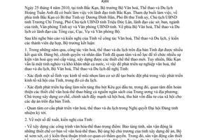 Thông báo 1648/TB-BVHTTDL năm 2010 Kết luận Bộ trưởng Hoàng Tuấn Anh