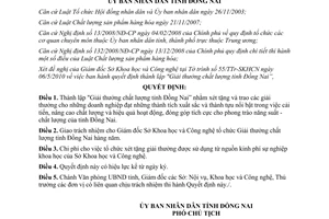 Quyết định 1178/QĐ-UBND năm 2010 thành lập Giải thưởng chất lượng tỉnh Đồng Nai