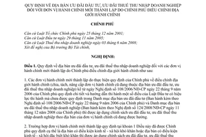 Nghị định 53/2010/NĐ-CP địa bàn ưu đãi đầu tư, thuế thu nhập doanh nghiệp