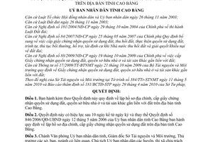 Quyết định 737/2010/QĐ-UBND lập hồ sơ địa chính cấp giấy chứng nhận quyền