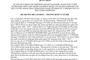 Quyết định 630/QĐ-LĐTBXH quy định tạm thời đơn giá đào tạo nghề