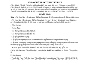 Quyết định 21/2010/QĐ-UBND tổ chức làm việc vào ngày thứ bảy hàng tuần