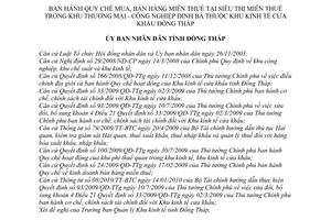 Quyết định 12/2010/QĐ-UBND Quy chế mua bán hàng miễn thuế tại Siêu thị miễn thuế