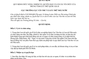 Quyết định 119/QĐ-VTLTNN  chức năng nhiệm vụ quyền hạnTrung tâm Lưu trữ quốc gia