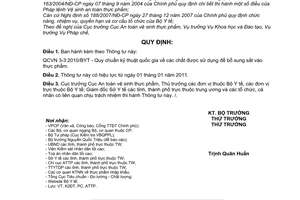 Thông tư 16/2010/TT-BYT  Quy chuẩn kỹ thuật quốc gia các chất được sử dụng