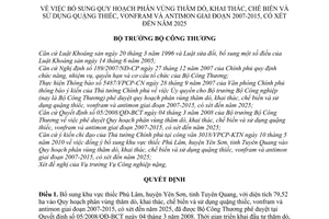 Quyết định 2678/QĐ-BCT bổ sung Quy hoạch phân vùng thăm dò, khai thác,