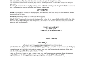 Quyết định 33/2010/QĐ-UBND công bố văn bản quy phạm pháp luật hết hiệu lực