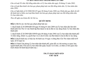 Quyết định 23/2010/QĐ-UBND bãi bỏ văn bản quy phạm pháp luật Cần Thơ