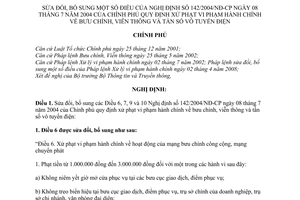 Nghị định 55/2010/NĐ-CP sửa đổi Nghị định 142/2004/NĐ-CP