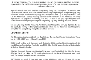 Thông báo 138/TB-VPCP ý kiến kết luậnPhó Thủ tướng Hoàng Trung Hải