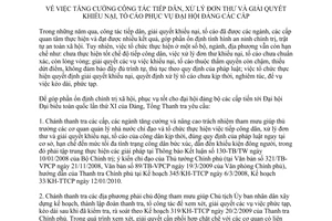 Chỉ thị 1304/2010/CT-TTCP tăng cường công tác tiếp dân, xử lý đơn thư