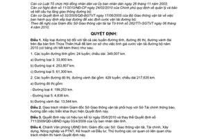 Quyết định 16/2010/QĐ-UBND xếp loại đường bộ xác định cước vận tải