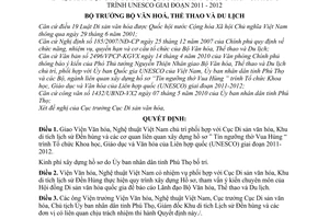 Quyết định 1849/QĐ-BVHTTDL xây dựng hồ sơ đề cử quốc gia Tín ngưỡng