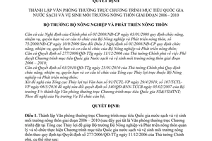 Quyết định 1394/QĐ-BNN-TCCB thành lập Văn phòng thường trực