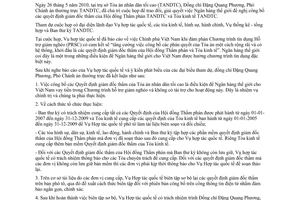 Thông báo 30/HTQT kết luận Đồng chí Đặng Quang Phương