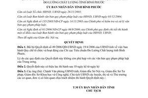 Quyết định 42/2010/QĐ-UBND bãi bỏ QĐ tổ chức hoạt động Chi cục Tiêu chuẩn Bình Phước