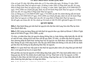 Quyết định 01/2010/QĐ-UBND giá tính thuế tài nguyên