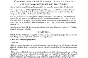 Quyết định 1350/QĐ-UBND 2010 hỗ trợ phát triển kinh tế nông nghiệp thủy sản Vũng Tàu 2010-2015