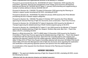 Decision No. 1401/QD-BGTVT 2010 approval of the detailed planning of Nghi Son Thanh Hoa seaport