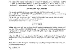 Quyết định 1186/QĐ-BTC đính chính Thông tư  184/2009/TT-BTC
