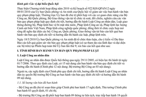 Văn bản 1107/QPAN12 năm 2010 kết quả giám sát văn bản quy phạm pháp luật