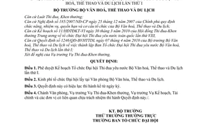 Quyết định 1880/QĐ-BVHTTDL phê duyệt Kế hoạch Tổ chức Đại hội Thi đua yêu nước