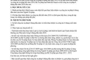 Kế hoạch 5513/KH-BTP sơ kết công tác tư pháp 6 tháng đầu năm 2010