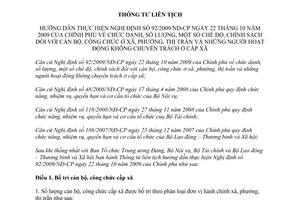 Thông tư liên tịch 03/2010/TTLT-BNV-BTC-BLĐTB&XH hướng dẫn Nghị định 92/2009/NĐ