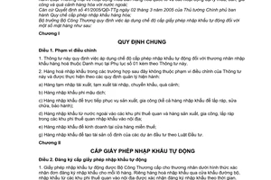 Thông tư 24/2010/TT-BCT áp dụng chế độ cấp giấy phép nhập khẩu tự động