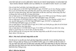 Thông tư 80/2010/TT-BTC chi tiết mã số sửa đổi mức thuế suất thuế nhập khẩu