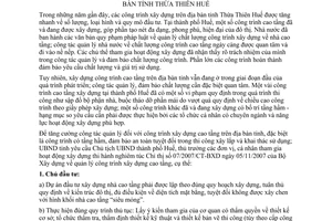 Chỉ thị 25/CT-UBND 2010 tăng cường quản lý công trình xây dựng cao tầng Thừa Thiên Huế