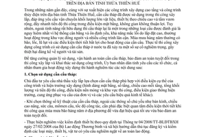 Chỉ thị 24/CT-UBND 2010 quản lý vận hành cần cẩu tháp trong thi công xây dựng Thừa Thiên Huế