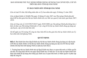 Quyết định 1528/QĐ-UBND năm 2010 về thủ tục hành chính áp dụng tại cấp huyện xã