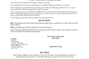 Quyết định 12/2010/QĐ-UBND chức năng nhiệm vụ tổ chức Sở Kế hoạch Đầu tư Quảng Trị