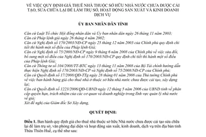 Quyết định 18/2010/QĐ-UBND giá thuê nhà sở hữu Nhà nước