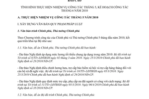 Báo cáo 50/BC-LĐTBXH thực hiện nhiệm vụ công tác tháng 5