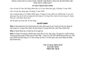 Quyết định 1043/QĐ-UBND 2010 Quản lý quy hoạch chi tiết xây dựng thị trấn Lăng Cô Thừa Thiên Huế