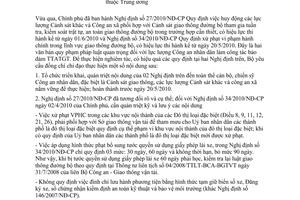 Công văn 1083/BCA-TCVII triển khai Nghị định 27/2010/NĐ-CP và 34/2010/NĐ-CP